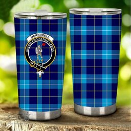 Scottish McKerrell Clan Tartan Tumbler - Stainless Steel Glitter Tumbler Scottish Plaid Tartan Plaid