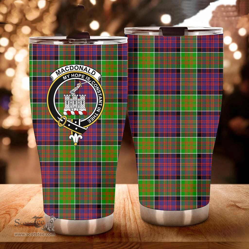 Scottish MacDonald ( Ranald) Clan Tartan Tumbler - Curved Glitter Tumbler Scottish Plaid Tartan Plaid