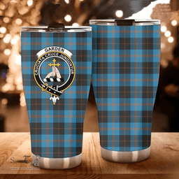 Scottish Garden Clan Tartan Tumbler - Curved Glitter Tumbler Scottish Plaid Tartan Plaid