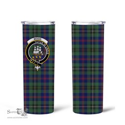 Scottish Wood Clan Tartan Tumbler - Tall Glitter Tumbler Scottish Plaid Tartan Plaid
