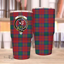 Scottish Byres Clan Tartan Tumbler - Stainless Steel Glitter Tumbler Scottish Plaid Tartan Plaid