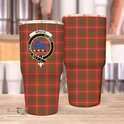 Scottish Bruce Clan Tartan Tumbler - Stainless Steel Glitter Tumbler Scottish Plaid Tartan Plaid