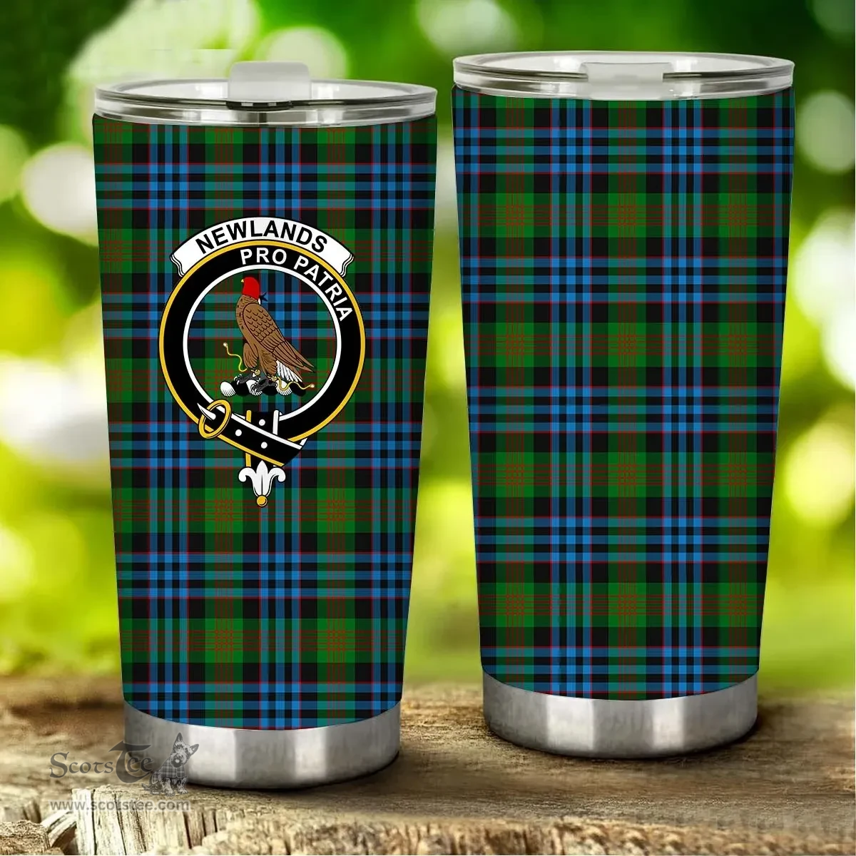 Scottish Newlands Clan Tartan Tumbler - Stainless Steel Glitter Tumbler Scottish Plaid Tartan Plaid