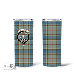Scottish Balfour Clan Tartan Tumbler - Tall Glitter Tumbler Scottish Plaid Tartan Plaid