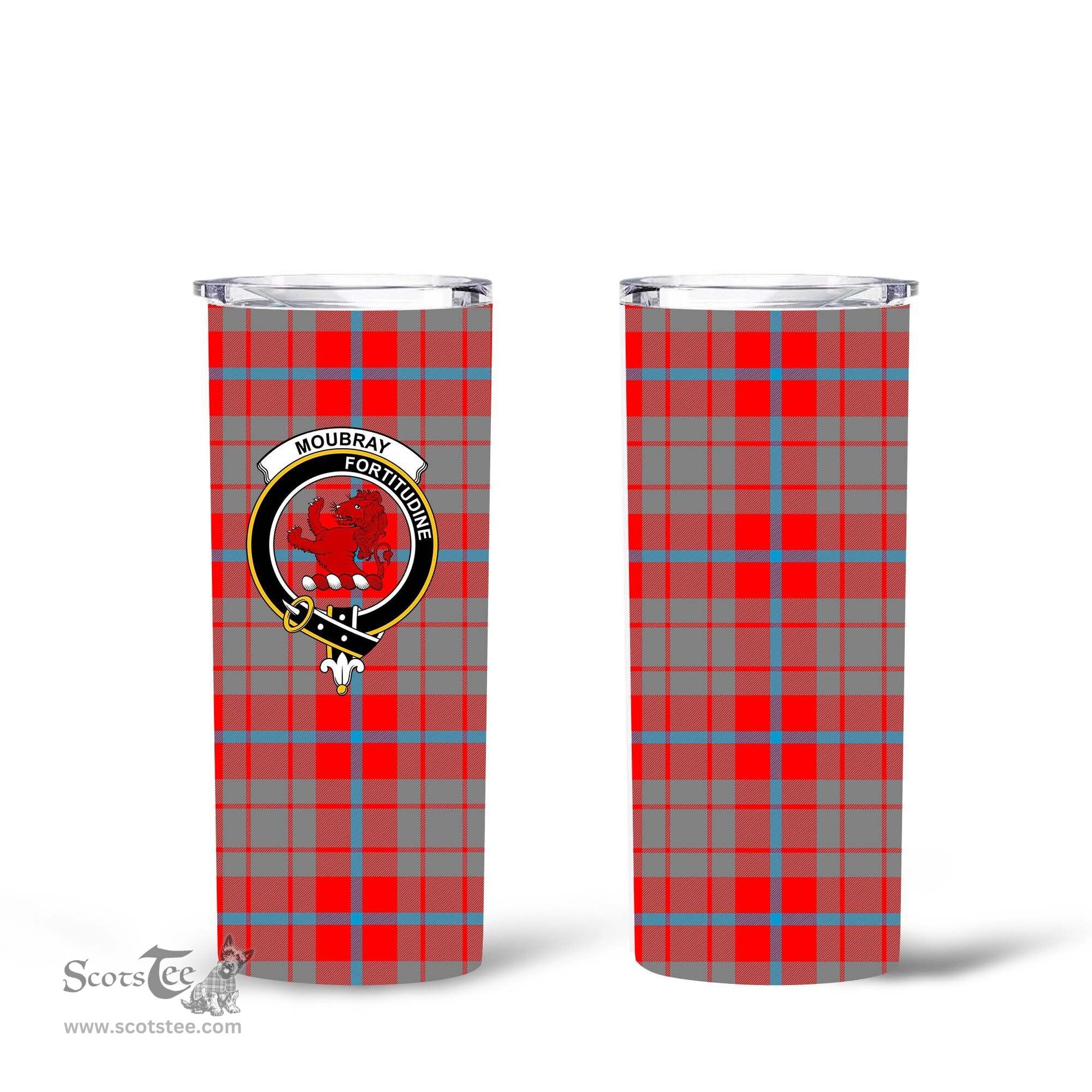 Scottish Moubray Clan Tartan Tumbler - Tall Glitter Tumbler Scottish Plaid Tartan Plaid