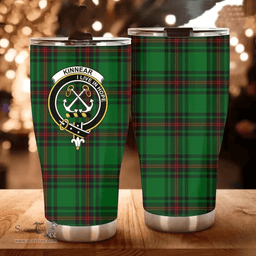 Scottish Kinnear Clan Tartan Tumbler - Curved Glitter Tumbler Scottish Plaid Tartan Plaid