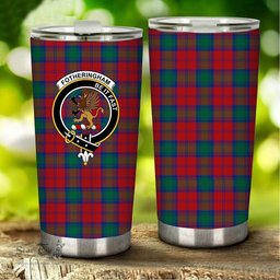 Scottish Fotheringham Clan Tartan Tumbler - Stainless Steel Glitter Tumbler Scottish Plaid Tartan Plaid