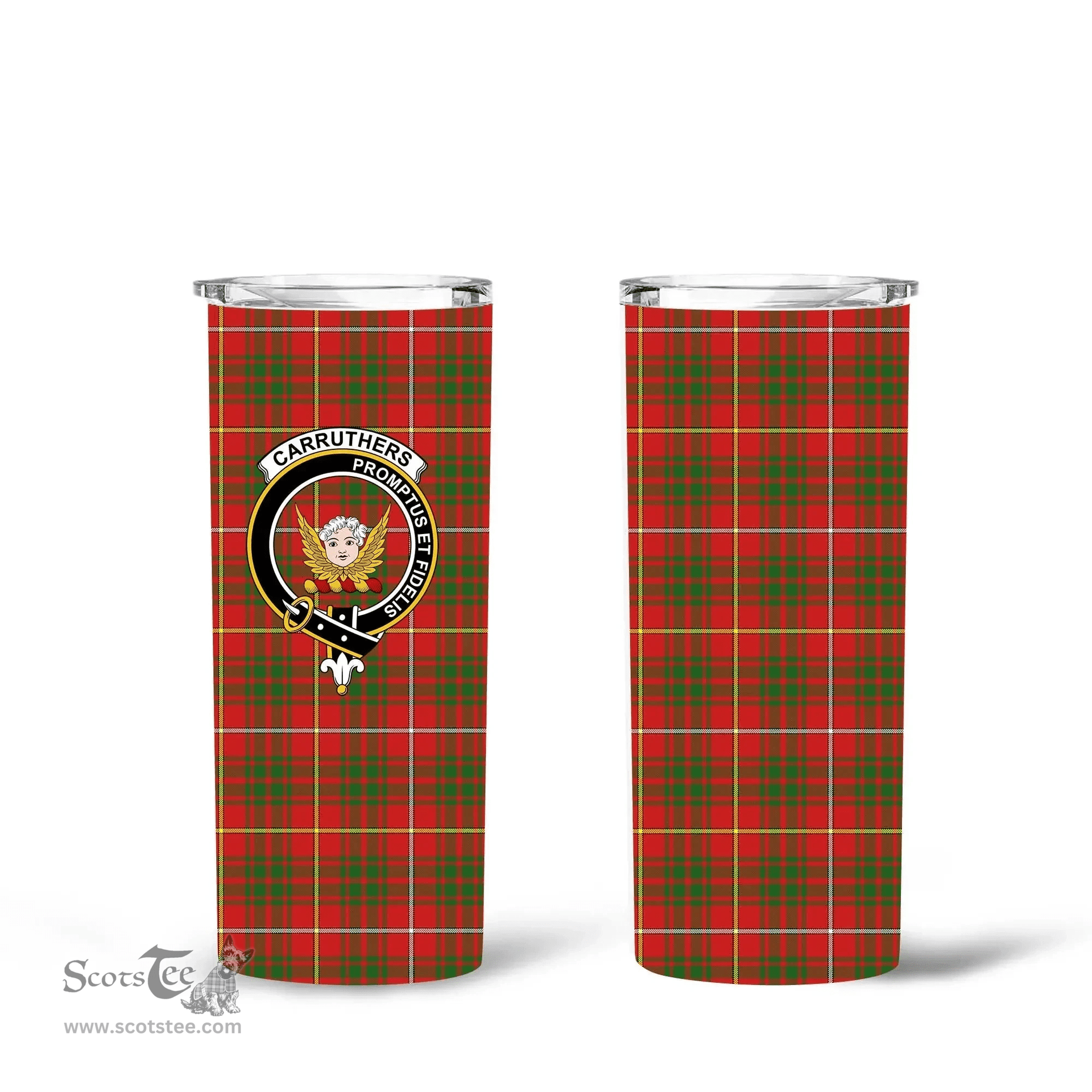 Scottish Carruthers Clan Tartan Tumbler - Tall Glitter Tumbler Scottish Plaid Tartan Plaid