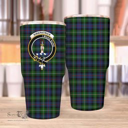Scottish Kirkpatrick Clan Tartan Tumbler - Stainless Steel Glitter Tumbler Scottish Plaid Tartan Plaid