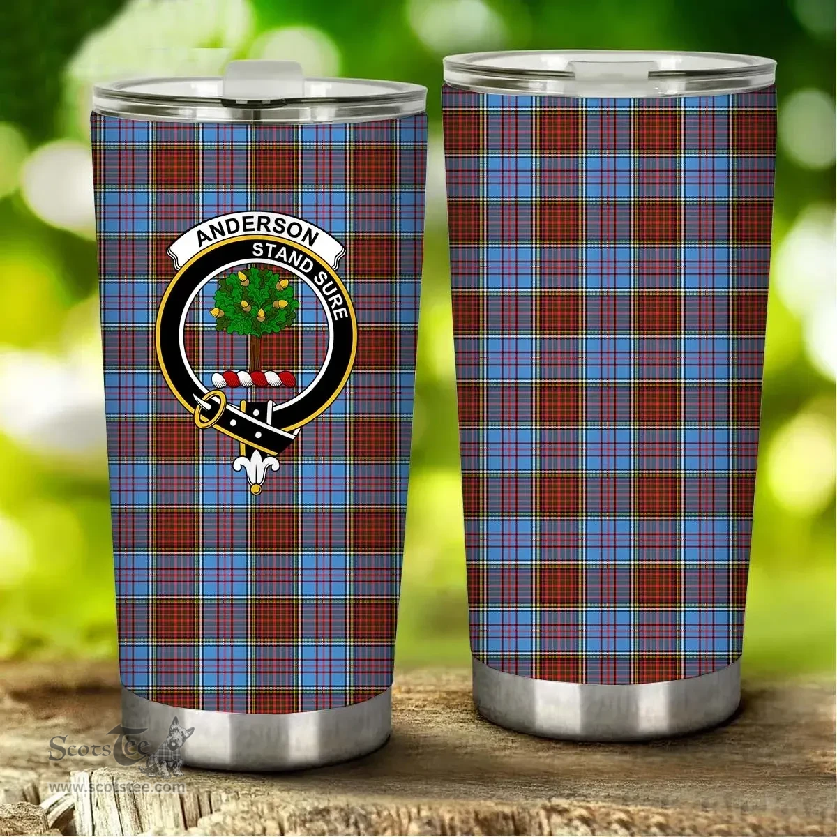 Scottish Anderson Clan Tartan Tumbler - Stainless Steel Glitter Tumbler Scottish Plaid Tartan Plaid