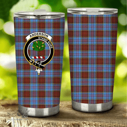 Scottish Anderson Clan Tartan Tumbler - Stainless Steel Glitter Tumbler Scottish Plaid Tartan Plaid