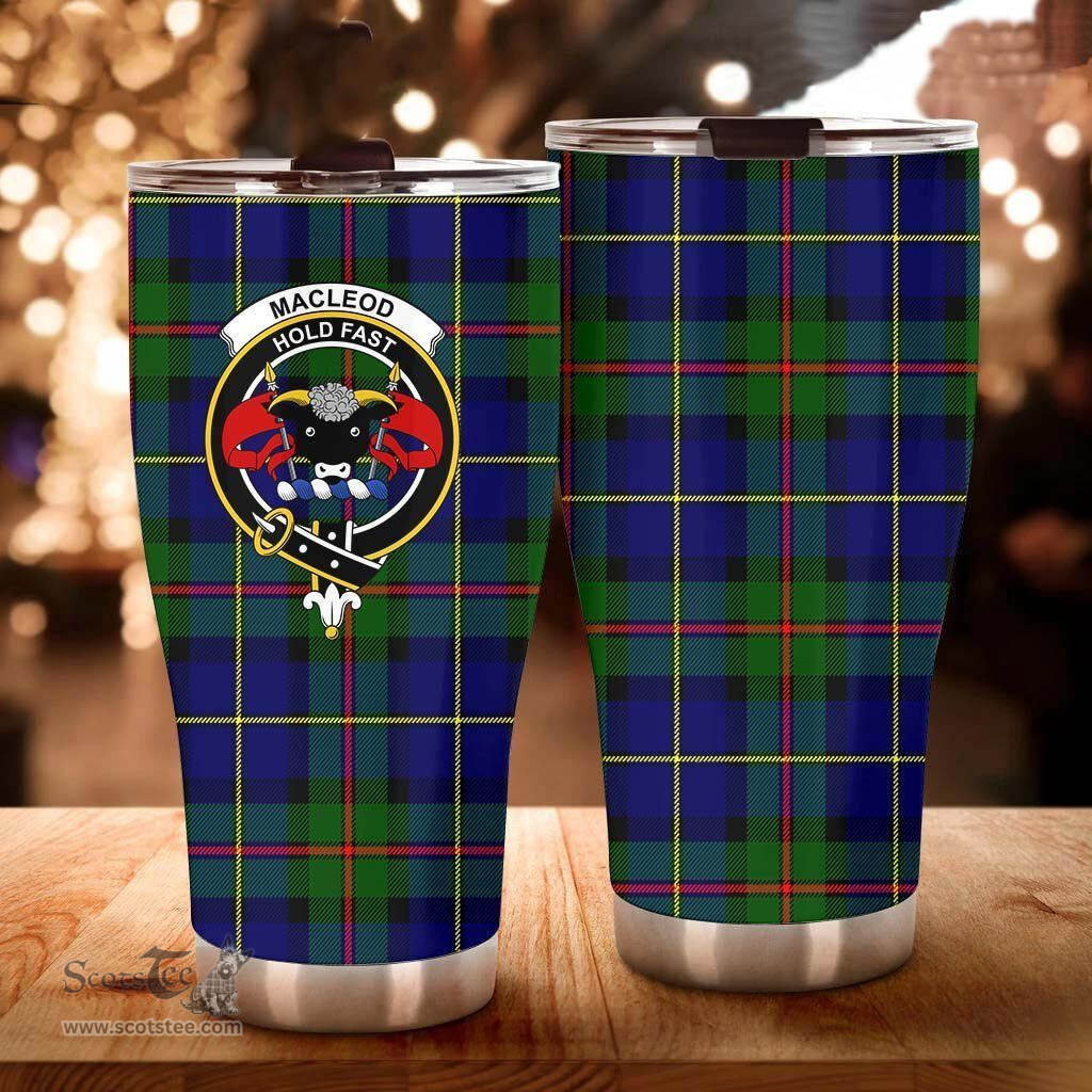 Scottish MacLeod Clan Tartan Tumbler - Curved Glitter Tumbler Scottish Plaid Tartan Plaid