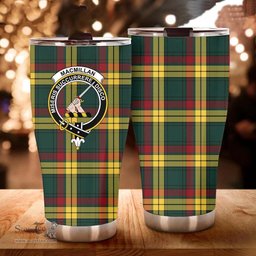 Scottish MacMillan Clan Tartan Tumbler - Curved Glitter Tumbler Scottish Plaid Tartan Plaid