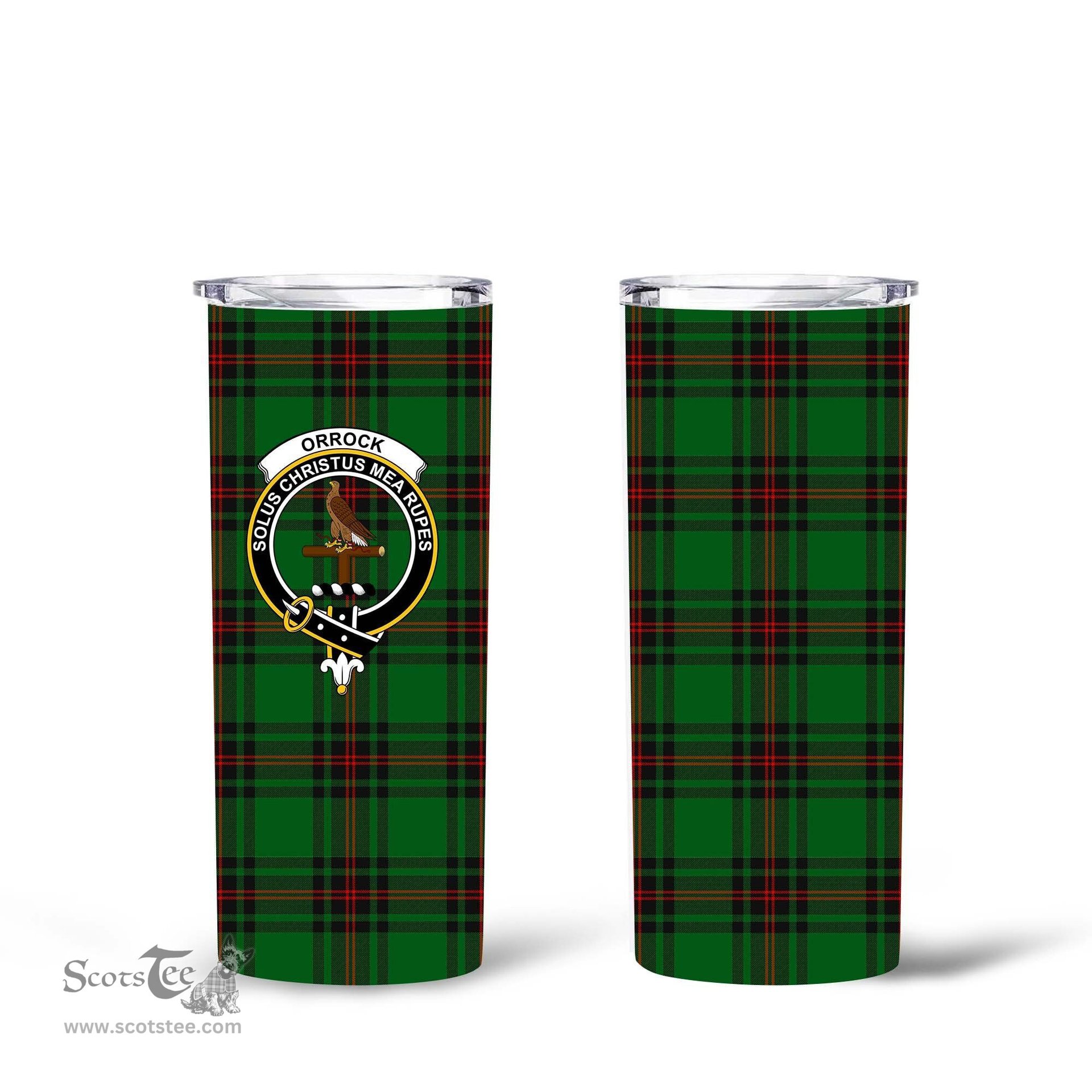 Scottish Orrock Clan Tartan Tumbler - Tall Glitter Tumbler Scottish Plaid Tartan Plaid