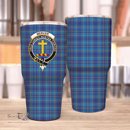 Scottish Mercer Clan Tartan Tumbler - Stainless Steel Glitter Tumbler Scottish Plaid Tartan Plaid