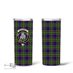 Scottish Dalrymple Clan Tartan Tumbler - Tall Glitter Tumbler Scottish Plaid Tartan Plaid