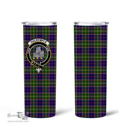 Scottish Dalrymple Clan Tartan Tumbler - Tall Glitter Tumbler Scottish Plaid Tartan Plaid