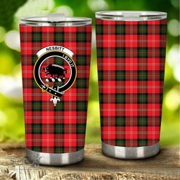 Scottish Nesbitt Clan Tartan Tumbler - Stainless Steel Glitter Tumbler Scottish Plaid Tartan Plaid