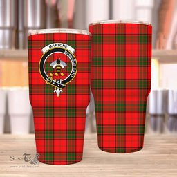 Scottish Maxtone Clan Tartan Tumbler - Stainless Steel Glitter Tumbler Scottish Plaid Tartan Plaid