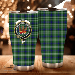 Scottish Mow Clan Tartan Tumbler - Curved Glitter Tumbler Scottish Plaid Tartan Plaid