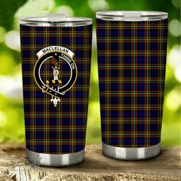 Scottish MacLellan Clan Tartan Tumbler - Stainless Steel Glitter Tumbler Scottish Plaid Tartan Plaid