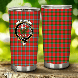 Scottish MACLAINE OF LOCH BULE Clan Tartan Tumbler - Stainless Steel Glitter Tumbler Scottish Plaid Tartan Plaid
