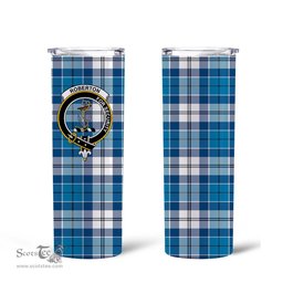 Scottish Roberton Clan Tartan Tumbler - Tall Glitter Tumbler Scottish Plaid Tartan Plaid