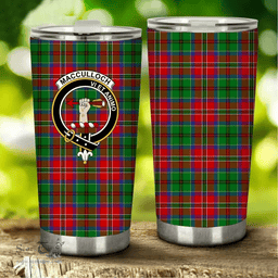 Scottish MacCulloch (McCulloch) Clan Tartan Tumbler - Stainless Steel Glitter Tumbler Scottish Plaid Tartan Plaid