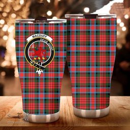 Scottish MacDuff Clan Tartan Tumbler - Curved Glitter Tumbler Scottish Plaid Tartan Plaid