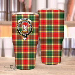 Scottish Gibson Clan Tartan Tumbler - Stainless Steel Glitter Tumbler Scottish Plaid Tartan Plaid