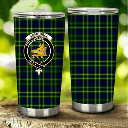 Scottish Campbell of Breadalbane Clan Tartan Tumbler - Stainless Steel Glitter Tumbler Scottish Plaid Tartan Plaid