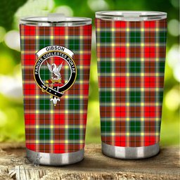 Scottish Gibson Clan Tartan Tumbler - Stainless Steel Glitter Tumbler Scottish Plaid Tartan Plaid