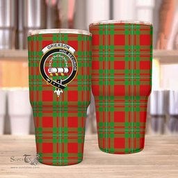 Scottish Grierson Clan Tartan Tumbler - Stainless Steel Glitter Tumbler Scottish Plaid Tartan Plaid