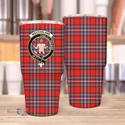 Scottish MacFarlane Clan Tartan Tumbler - Stainless Steel Glitter Tumbler Scottish Plaid Tartan Plaid