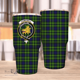 Scottish Campbell of Breadalbane Clan Tartan Tumbler - Stainless Steel Glitter Tumbler Scottish Plaid Tartan Plaid