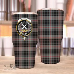 Scottish Moffat Clan Tartan Tumbler - Stainless Steel Glitter Tumbler Scottish Plaid Tartan Plaid