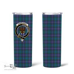 Scottish Sandilands Clan Tartan Tumbler - Tall Glitter Tumbler Scottish Plaid Tartan Plaid