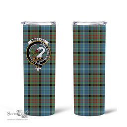 Scottish Brisbane Clan Tartan Tumbler - Tall Glitter Tumbler Scottish Plaid Tartan Plaid