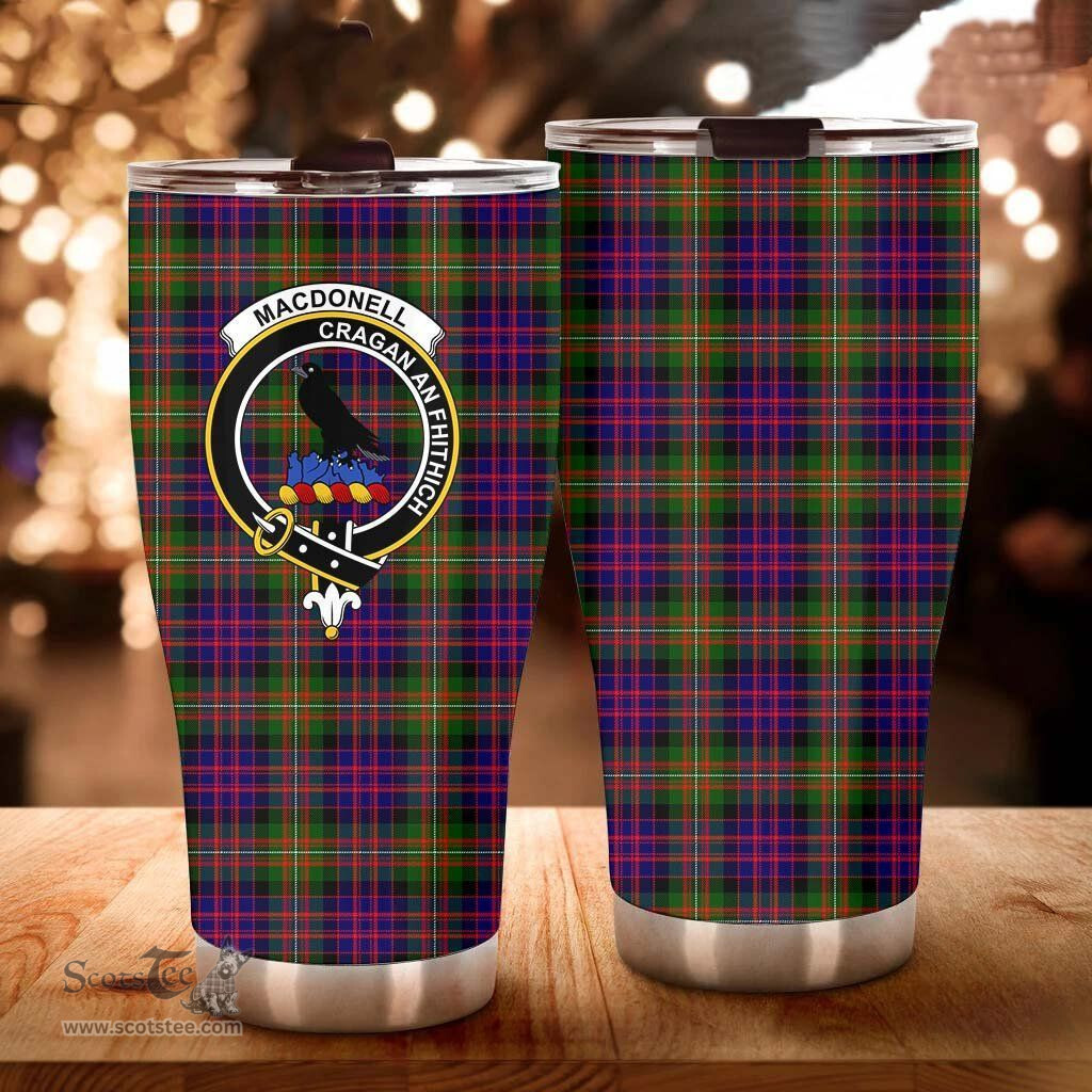 Scottish MacDonell of Glengarry Clan Tartan Tumbler - Curved Glitter Tumbler Scottish Plaid Tartan Plaid
