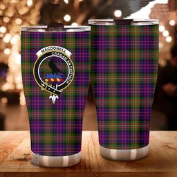 Scottish MacDonell of Glengarry Clan Tartan Tumbler - Curved Glitter Tumbler Scottish Plaid Tartan Plaid