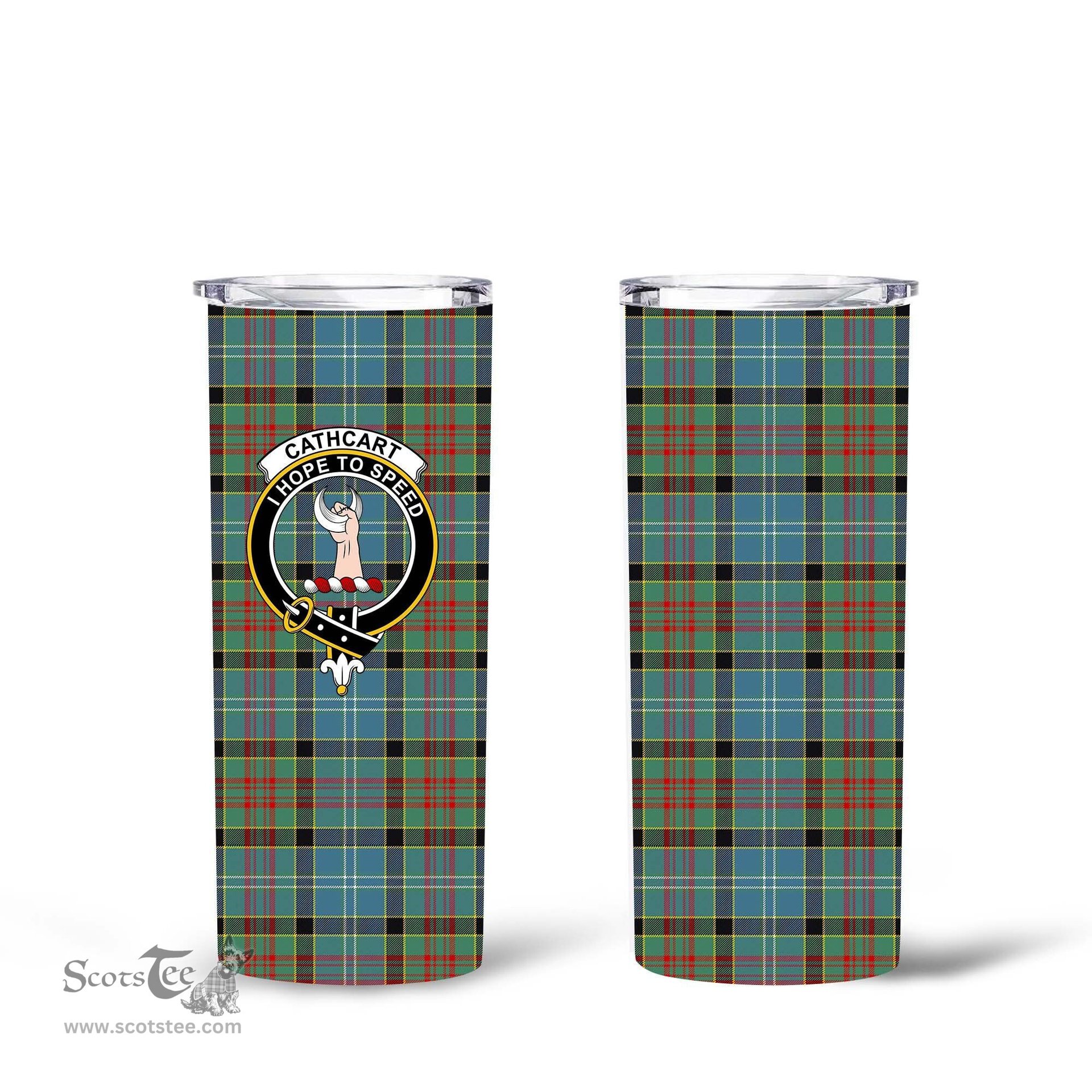 Scottish Cathcart Clan Tartan Tumbler - Tall Glitter Tumbler Scottish Plaid Tartan Plaid