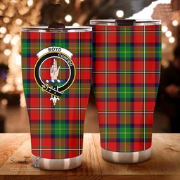 Scottish Boyd Clan Tartan Tumbler - Curved Glitter Tumbler Scottish Plaid Tartan Plaid