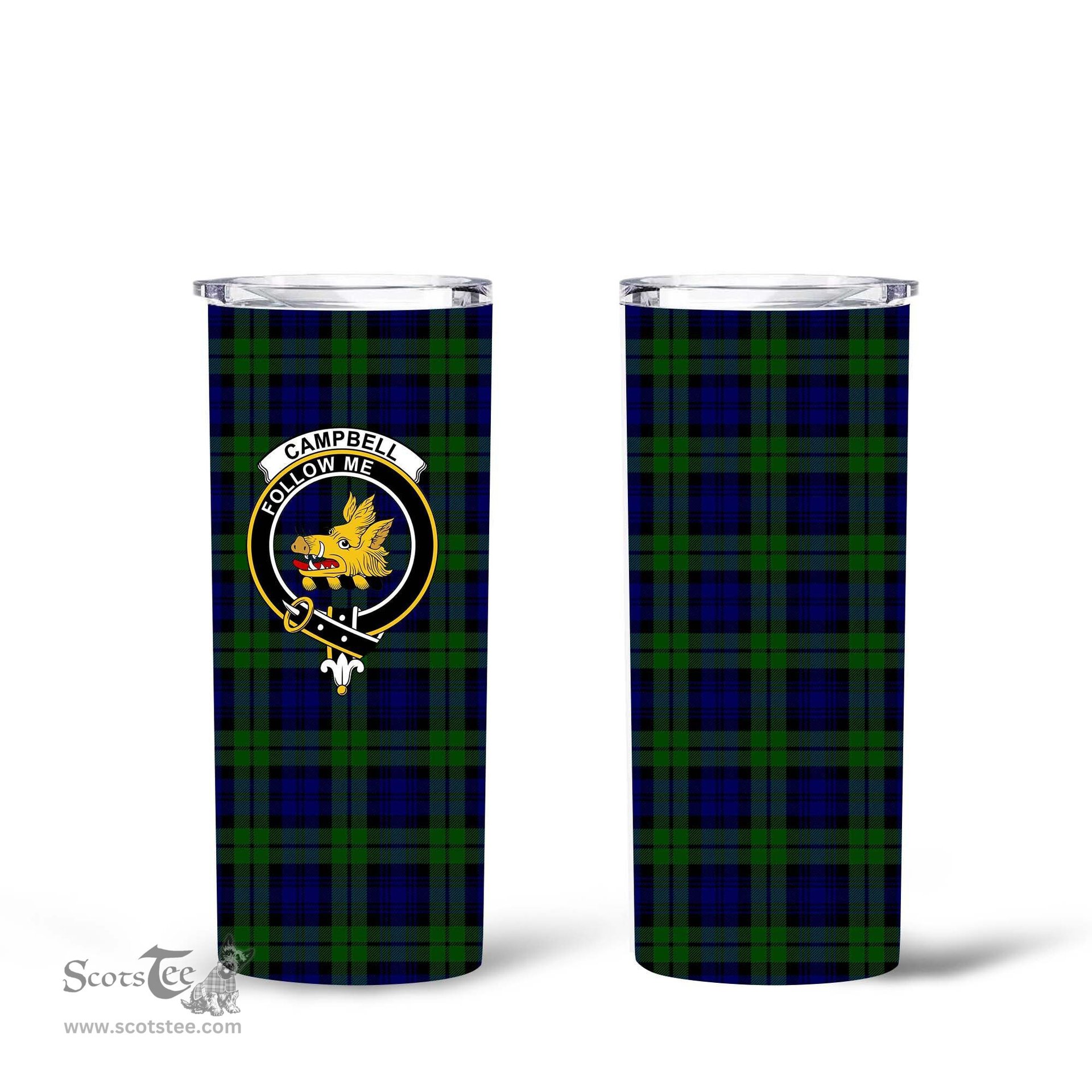 Scottish Campbell Clan Tartan Tumbler - Tall Glitter Tumbler Scottish Plaid Tartan Plaid