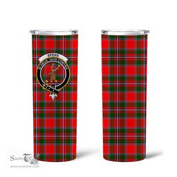 Scottish Spens (or Spence) Clan Tartan Tumbler - Tall Glitter Tumbler Scottish Plaid Tartan Plaid