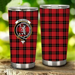 Scottish MacQueen Clan Tartan Tumbler - Stainless Steel Glitter Tumbler Scottish Plaid Tartan Plaid