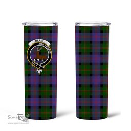 Scottish Blair Clan Tartan Tumbler - Tall Glitter Tumbler Scottish Plaid Tartan Plaid