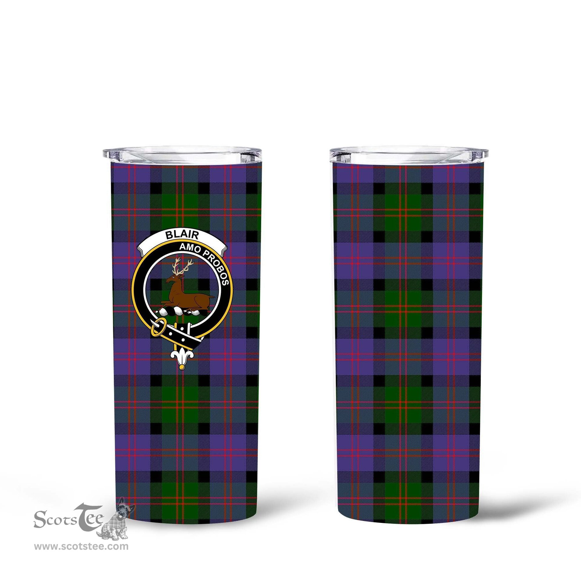 Scottish Blair Clan Tartan Tumbler - Tall Glitter Tumbler Scottish Plaid Tartan Plaid