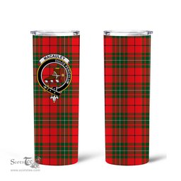 Scottish MacAulay Clan Tartan Tumbler - Tall Glitter Tumbler Scottish Plaid Tartan Plaid