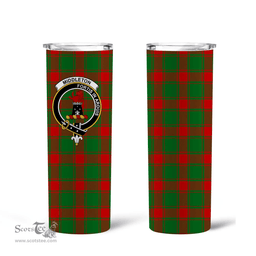 Scottish Middleton Clan Tartan Tumbler - Tall Glitter Tumbler Scottish Plaid Tartan Plaid