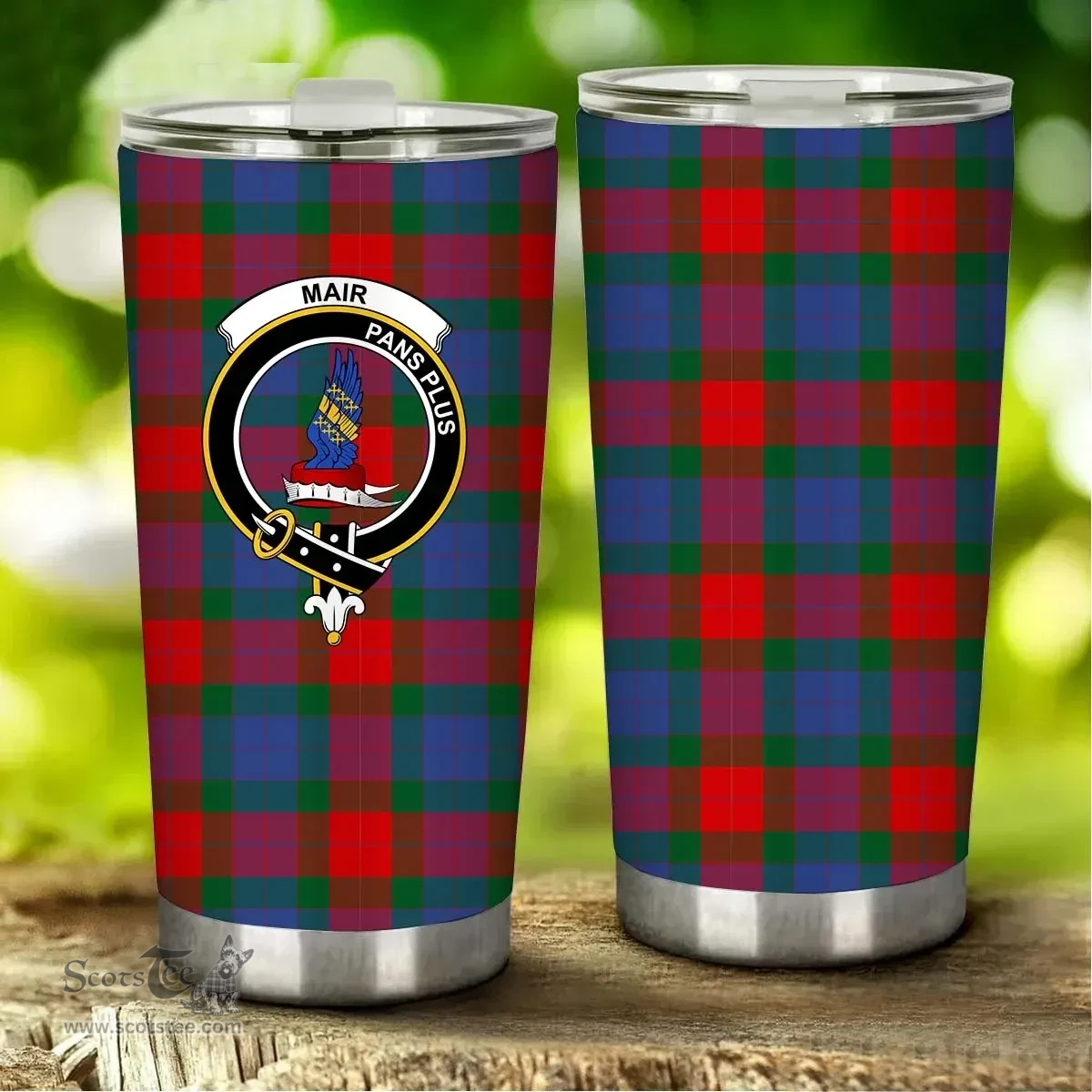 Scottish Mar Clan Tartan Tumbler - Stainless Steel Glitter Tumbler Scottish Plaid Tartan Plaid